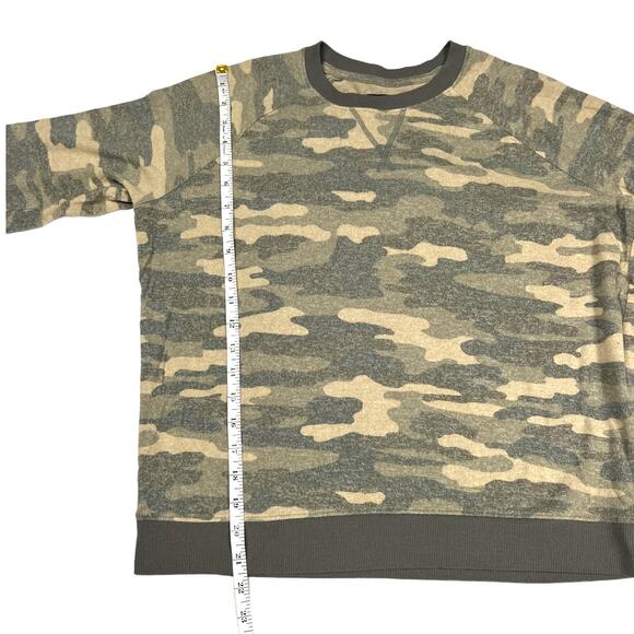 Lucky Brand Hacci Camo Pullover Crew Neck Sweater Sweatshirt Women's Large - Picture 5 of 10